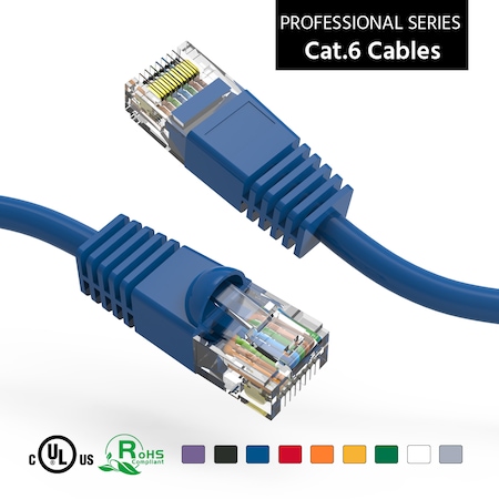 CAT6 UTP Ethernet Network Booted Cable- 10Ft- Blue